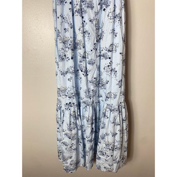 GAL MEETS GLAM DRESS LULA MAXI BLUE FLORAL MILKMAID TIERED FALL COTTAGECORE - Picture 10 of 16